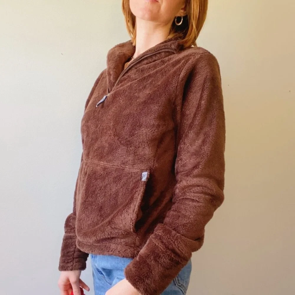 The North Face Chocolate Brown Teddy Quarter Zip - Picture 3 of 10